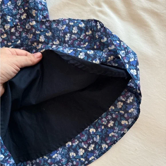 J Crew Liberty Spaghetti Strap Floral Midi Dress Blue Size P4 - Picture 5 of 6